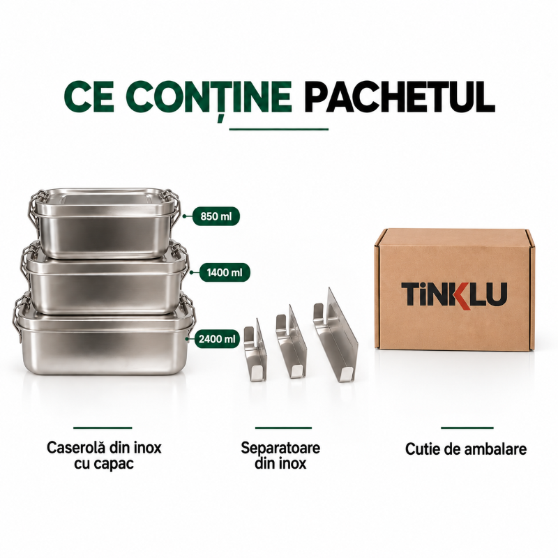 Set 3 caserole Tinklu 2400 ml, 1400 ml și 850 ml